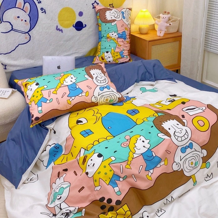 91家纺网 家纺一手货源 找家纺 窝米 2022新款春季13372大版卡通全棉系列 甜甜圈