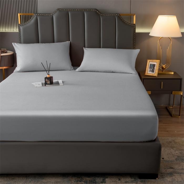 91家纺网 家纺一手货源 找家纺 雯豆 2022新款单层防水磨毛床笠 浅灰色-防水款