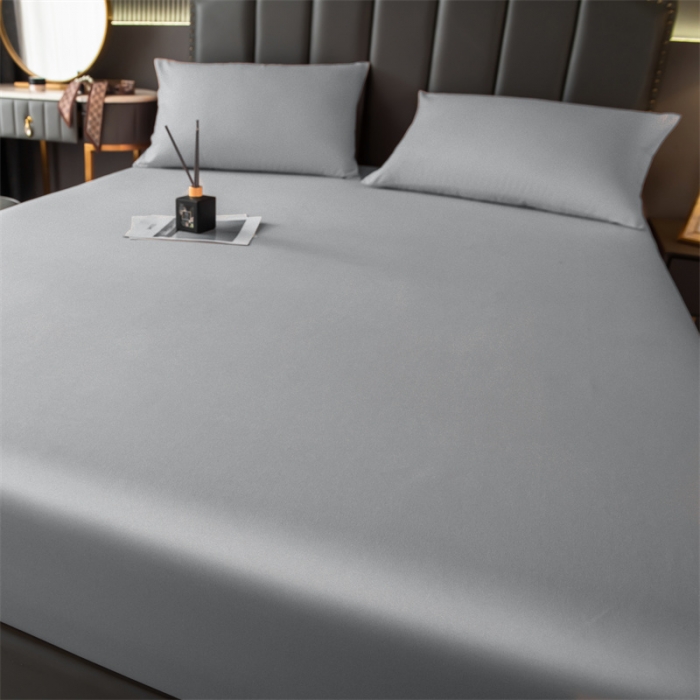 91家纺网 家纺一手货源 找家纺 雯豆 2022新款单层防水磨毛床笠 浅灰色-防水款