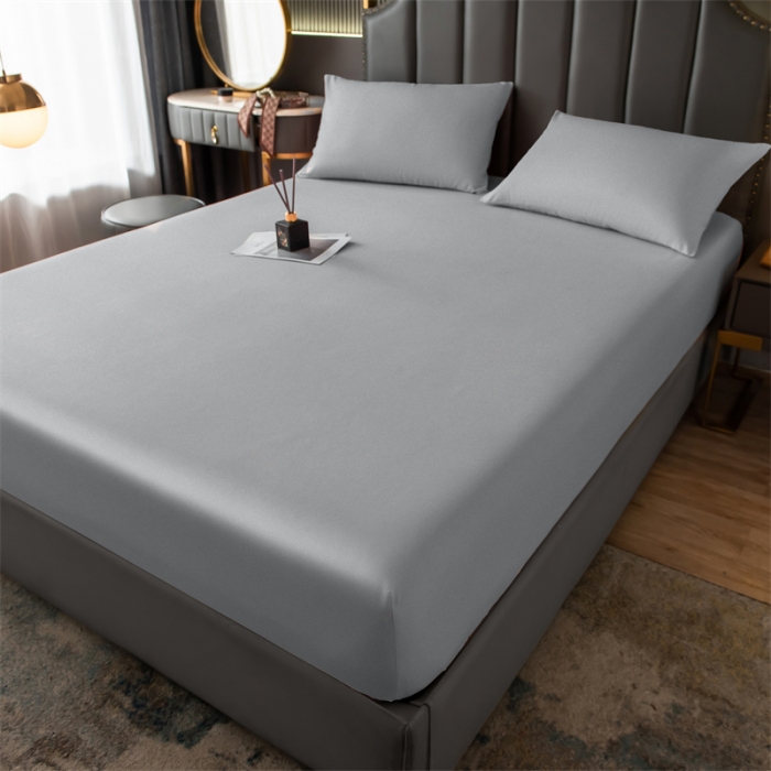 91家纺网 家纺一手货源 找家纺 雯豆 2022新款单层防水磨毛床笠 浅灰色-防水款