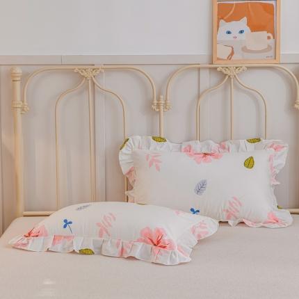 91家纺网 家纺一手货源 找家纺 （总）爱妮玖玖2022新款12868全棉印花单层花边枕套一对