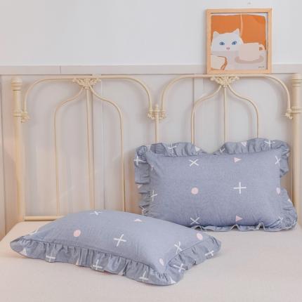 91家纺网 家纺一手货源 找家纺 （总）爱妮玖玖2022新款12868全棉印花单层花边枕套一对