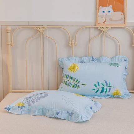 91家纺网 家纺一手货源 找家纺 （总）爱妮玖玖2022新款12868全棉印花单层花边枕套一对