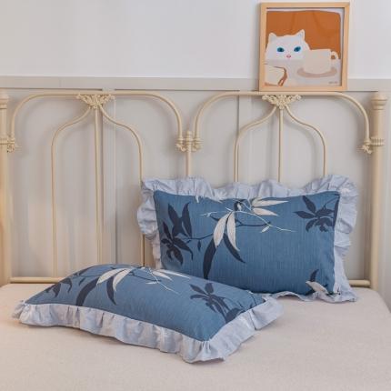 91家纺网 家纺一手货源 找家纺 （总）爱妮玖玖2022新款12868全棉印花单层花边枕套一对