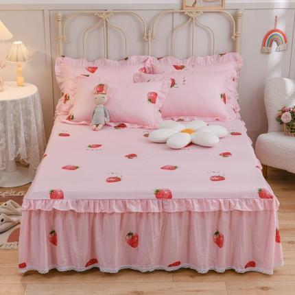 91家纺网 家纺一手货源 找家纺 （总）爱妮玖玖 2022新款12868单层全棉小蕾丝床裙