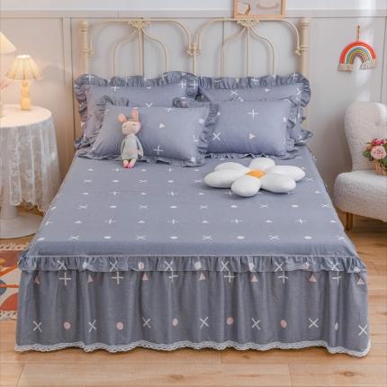 91家纺网 家纺一手货源 找家纺 （总）爱妮玖玖 2022新款12868单层全棉小蕾丝床裙