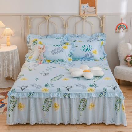 91家纺网 家纺一手货源 找家纺 （总）爱妮玖玖 2022新款12868单层全棉小蕾丝床裙