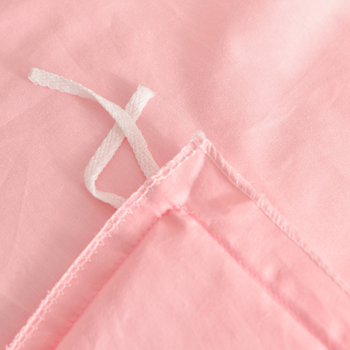 91家纺网 家纺一手货源 找家纺 极梦2025新款40S纯棉长绒棉纯色全棉四件套喷气三件套 粉玉色