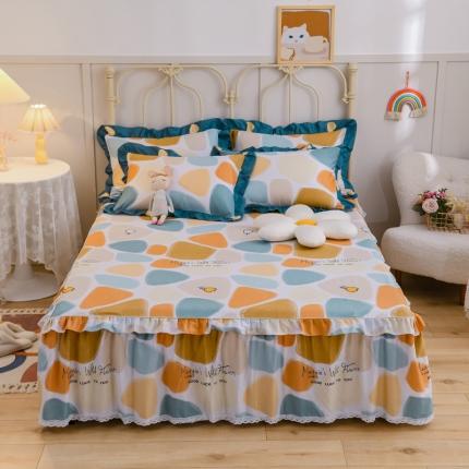 91家纺网 家纺一手货源 找家纺 （总）爱妮玖玖 2022新款12868单层全棉小蕾丝床裙