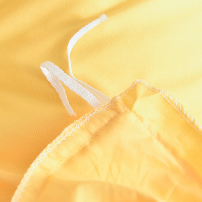 91家纺网 家纺一手货源 找家纺 极梦2025新款40S纯棉长绒棉纯色全棉四件套喷气三件套 亮黄