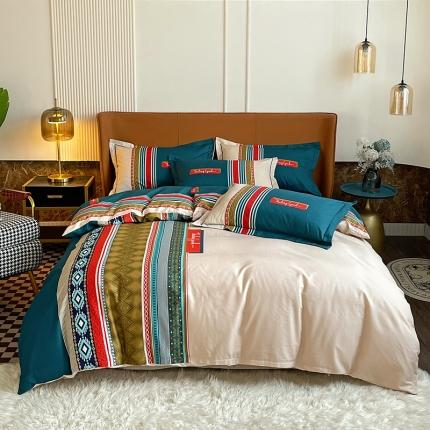 91家纺网 家纺一手货源 找家纺 （总）金爱家 2023新款大版13372全棉花卉系列四件套