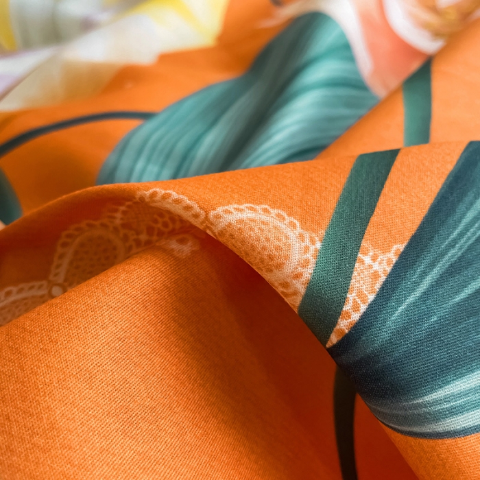 91家纺网 家纺一手货源 找家纺 金爱家 2023大版13372全棉花卉四件套独 家轻歌曼舞桔