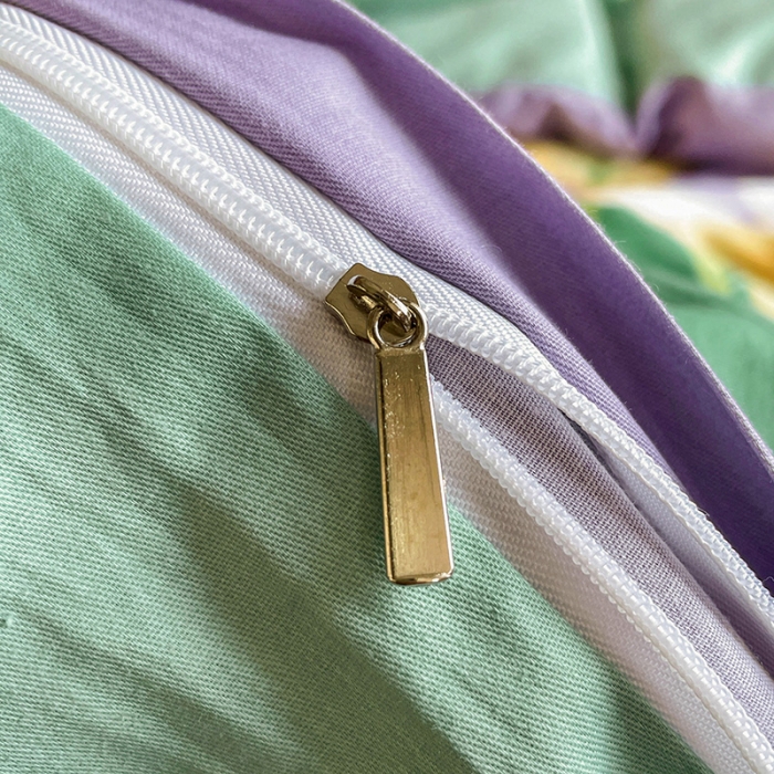 91家纺网 家纺一手货源 找家纺 金爱家 2023新款大版13372全棉花卉系列四件套 静怡紫