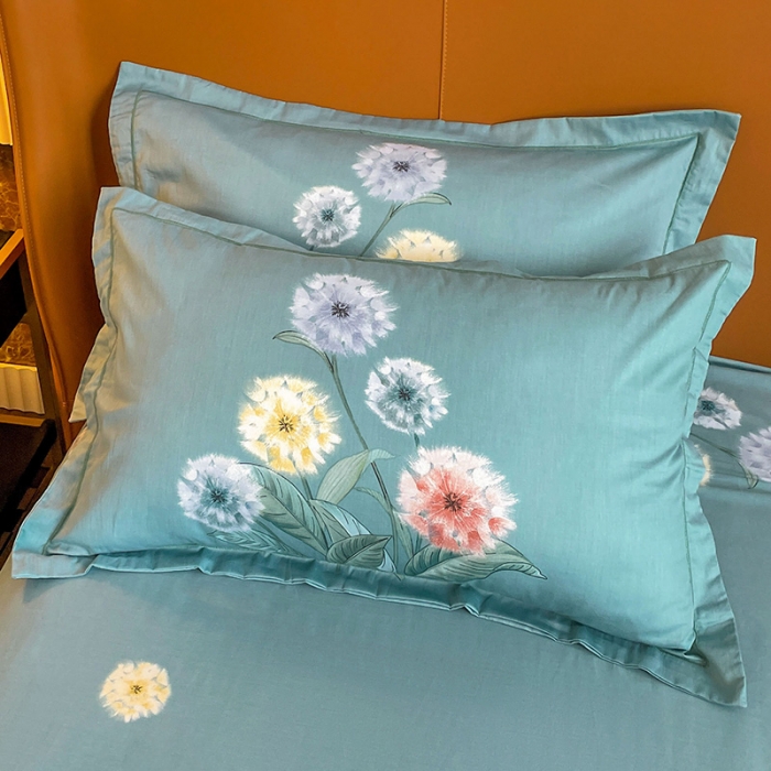 91家纺网 家纺一手货源 找家纺 金爱家 2023新款大版13372全棉花卉系列四件套 俏佳人兰