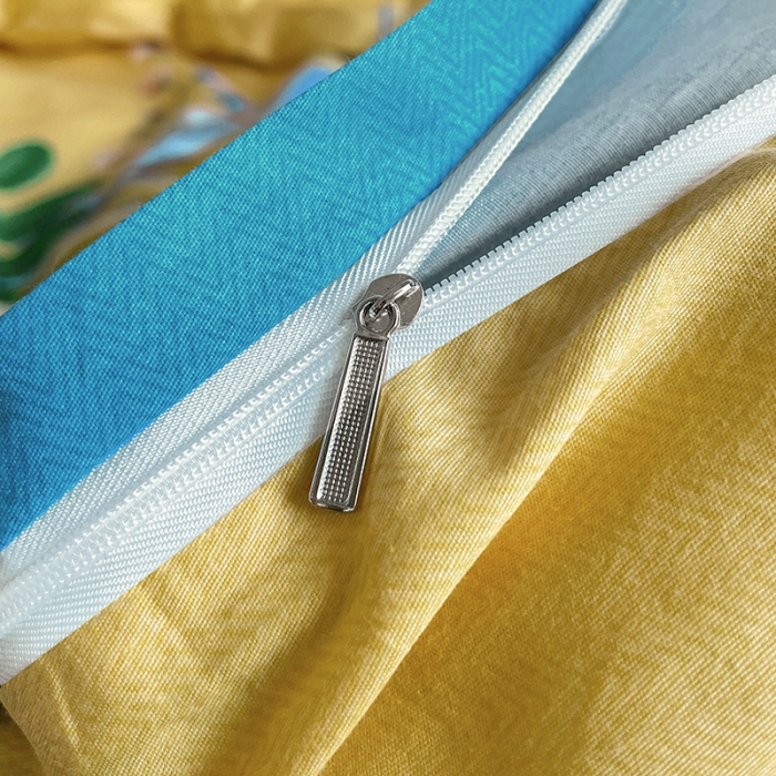 91家纺网 家纺一手货源 找家纺 金爱家 2023新款大版13372全棉花卉系列四件套 仲夏叶语