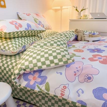 91家纺网 家纺一手货源 找家纺 （总）安哆啦 2022春夏新款13372全棉四件套