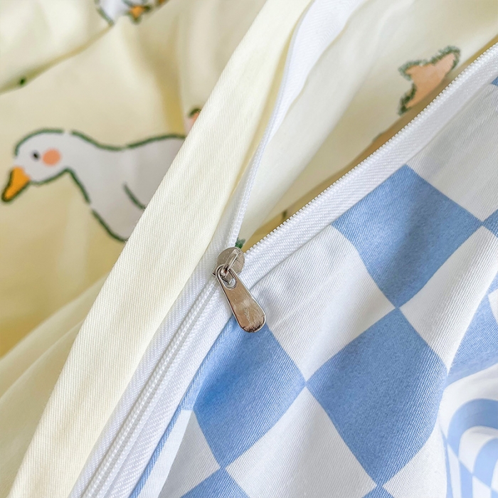 91家纺网 家纺一手货源 找家纺 安哆啦 2022春夏新款13372全棉四件套 呆萌鸭