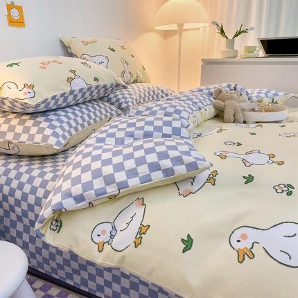 安哆啦 2022春夏新款13372全棉四件套 呆萌鸭