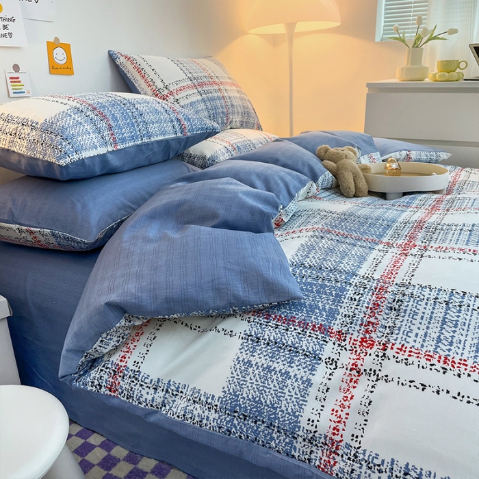 91家纺网 家纺一手货源 找家纺 安哆啦 2022春夏新款13372全棉四件套 蓝色梦境