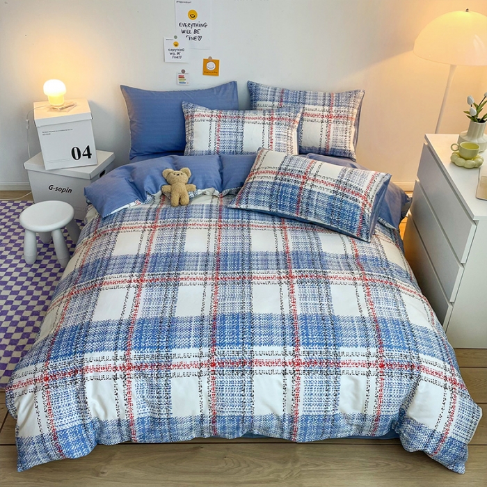 91家纺网 家纺一手货源 找家纺 安哆啦 2022春夏新款13372全棉四件套 蓝色梦境