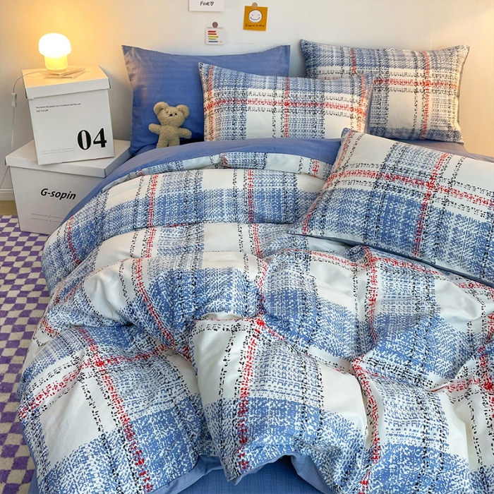 91家纺网 家纺一手货源 找家纺 安哆啦 2022春夏新款13372全棉四件套 蓝色梦境