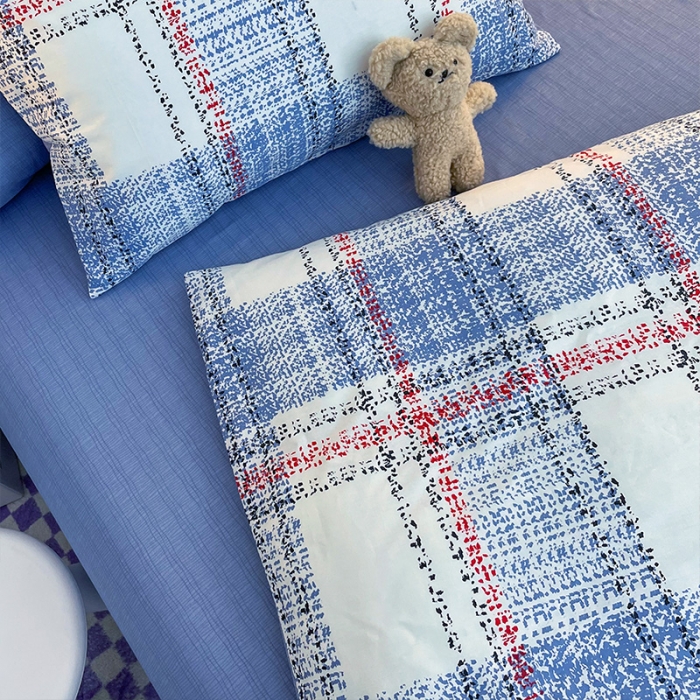 91家纺网 家纺一手货源 找家纺 安哆啦 2022春夏新款13372全棉四件套 蓝色梦境