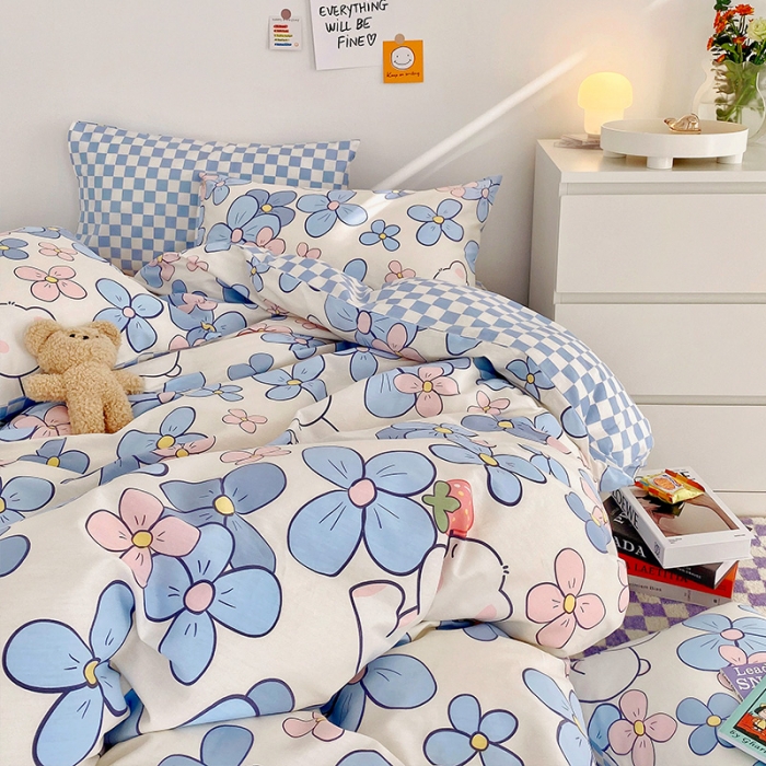 91家纺网 家纺一手货源 找家纺 安哆啦 2022春夏新款13372全棉四件套 洛丽熊