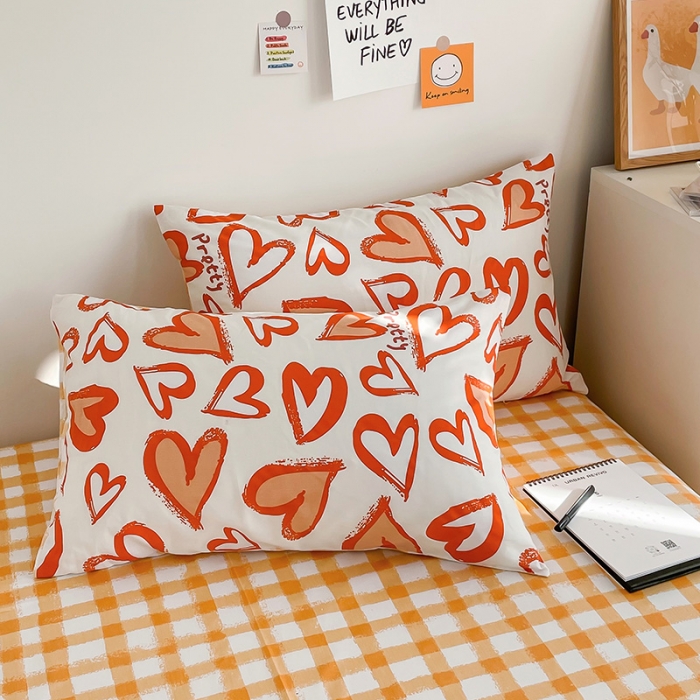 91家纺网 家纺一手货源 找家纺 安哆啦 2022春夏新款13372全棉四件套 美心桔