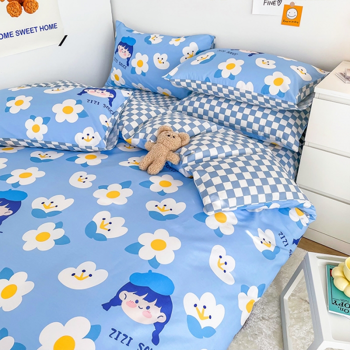 91家纺网 家纺一手货源 找家纺 安哆啦 2022春夏新款13372全棉四件套 小爱同学