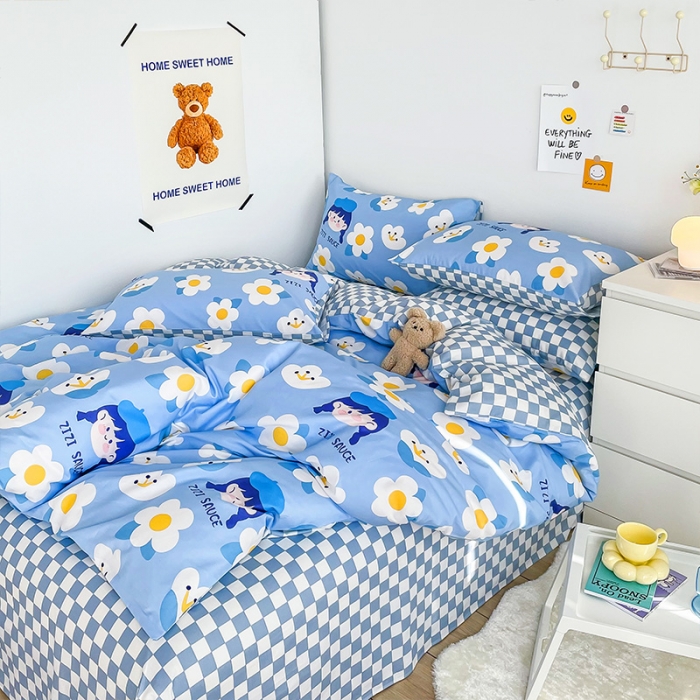 91家纺网 家纺一手货源 找家纺 安哆啦 2022春夏新款13372全棉四件套 小爱同学