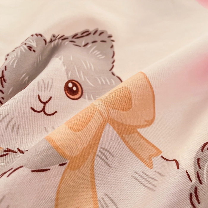 91家纺网 家纺一手货源 找家纺 安哆啦 2022春夏新款13372全棉四件套 小甜猫