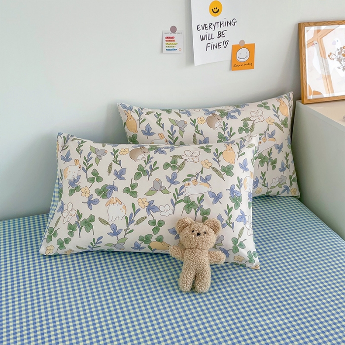 91家纺网 家纺一手货源 找家纺 安哆啦 2022春夏新款13372全棉四件套 悠眠花房