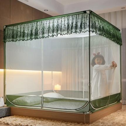 91家纺网 家纺一手货源 找家纺 飞轮海蚊帐 新款方定防摔坐床式蚊帐-T55 玛瑙绿