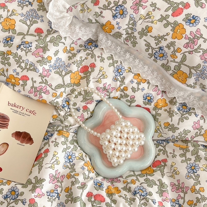 91家纺网 家纺一手货源 找家纺 （总）昔可家纺 2022新款全棉仙仙蕾丝碎花四件套