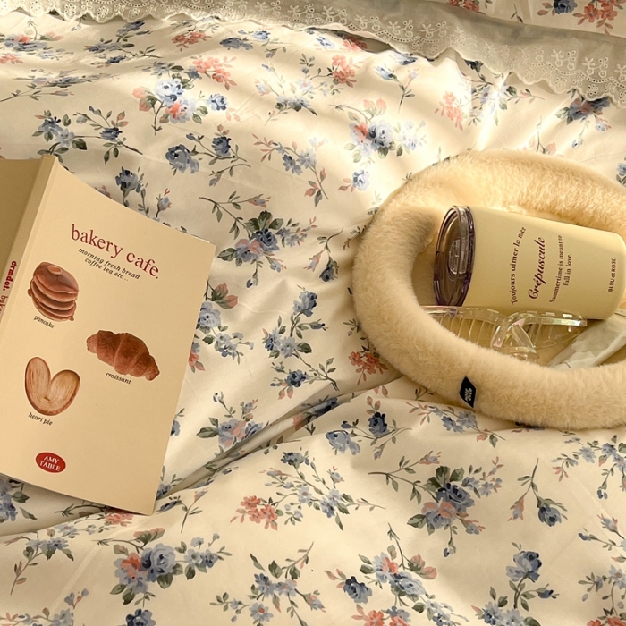 91家纺网 家纺一手货源 找家纺 昔可家纺 2022新款全棉仙仙蕾丝碎花四件套 缇香