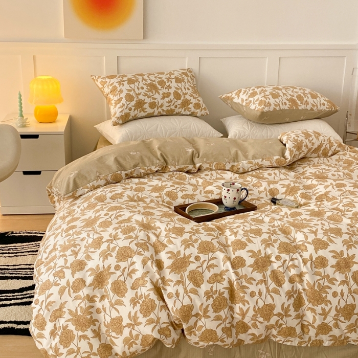 91家纺网 家纺一手货源 找家纺 （总）昔可家纺 2022新款全棉复古杜桑系列四件套