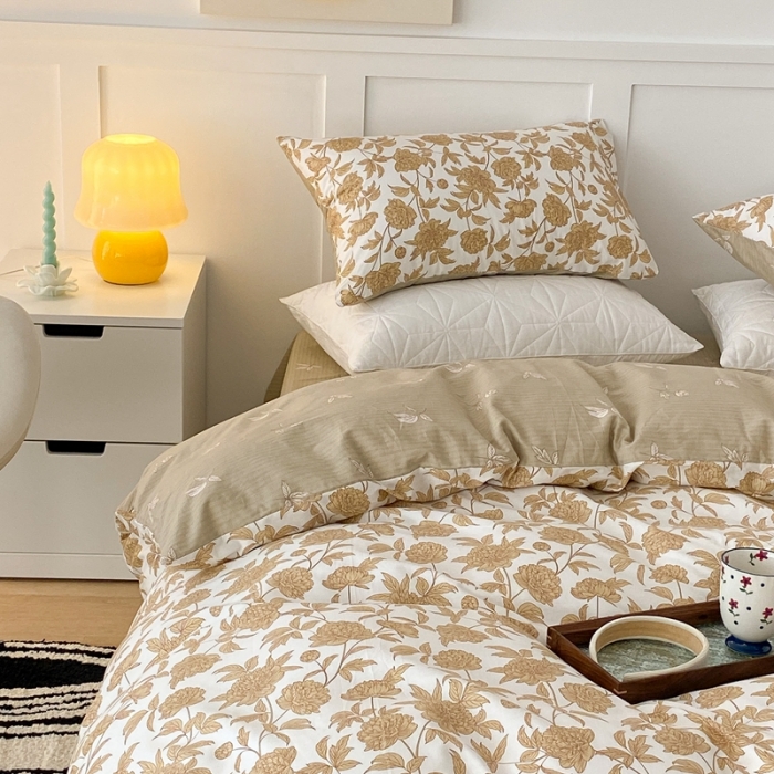 91家纺网 家纺一手货源 找家纺 （总）昔可家纺 2022新款全棉复古杜桑系列四件套