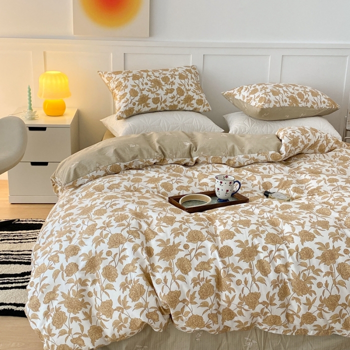 91家纺网 家纺一手货源 找家纺 （总）昔可家纺 2022新款全棉复古杜桑系列四件套