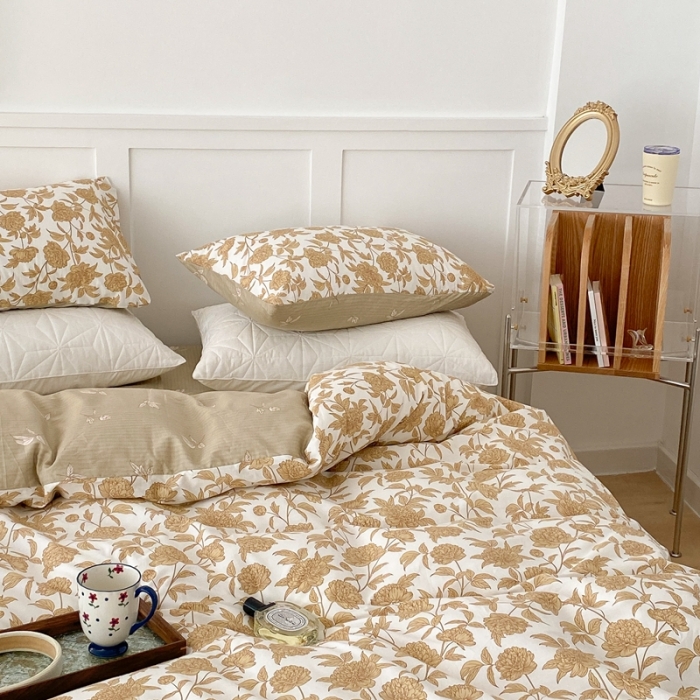 91家纺网 家纺一手货源 找家纺 （总）昔可家纺 2022新款全棉复古杜桑系列四件套