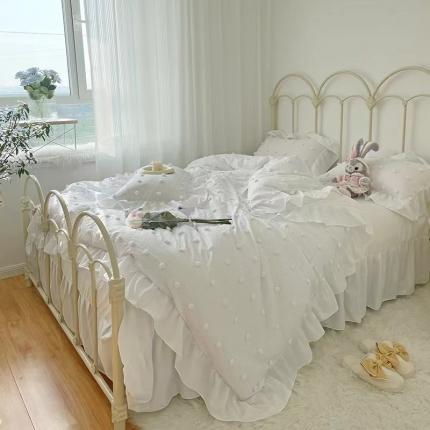 91家纺网 家纺一手货源 找家纺 （总）韩版直播可爱毛球球ins风工艺款四件套（提供卖家秀）