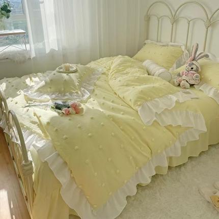 91家纺网 家纺一手货源 找家纺 韩版直播可爱毛球球ins风工艺款四件套（提供卖家秀） 宫玥