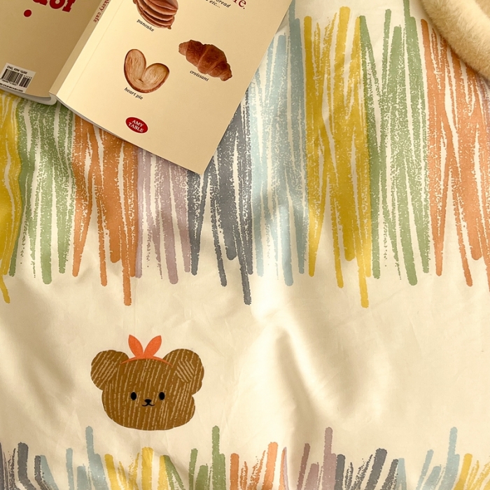 91家纺网 家纺一手货源 找家纺 昔可家纺 2022新款13372普通款四件套 画笔小熊