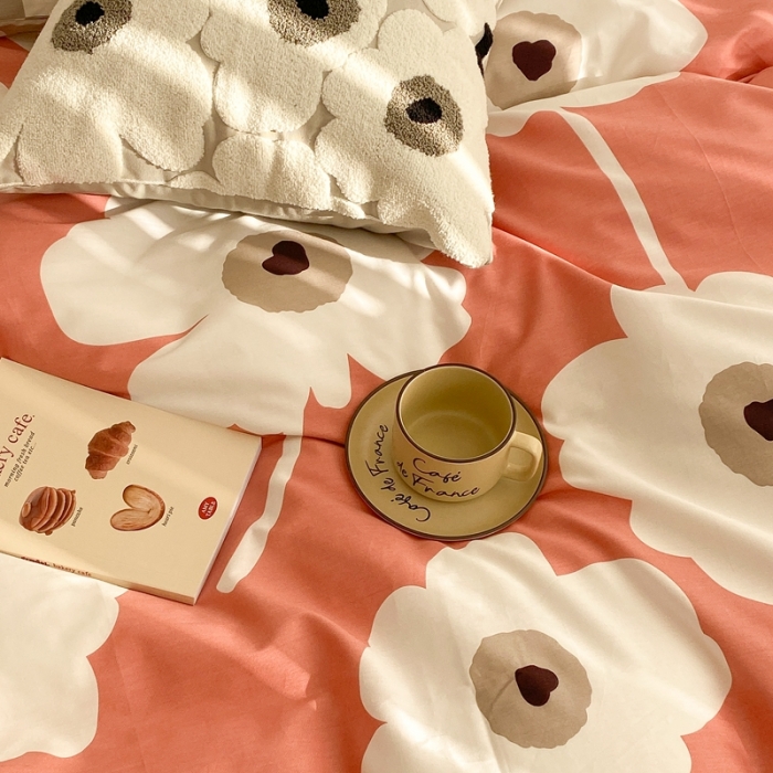 91家纺网 家纺一手货源 找家纺 昔可家纺 2022新款13372普通款四件套 棋盘复古花红