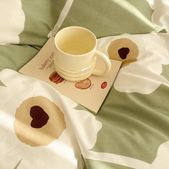 91家纺网 家纺一手货源 找家纺 昔可家纺 2022新款13372普通款四件套 棋盘复古花绿