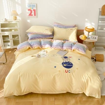 91家纺网 家纺一手货源 找家纺 （总）沐辰 2022新款全棉40支绣花太空人四件套