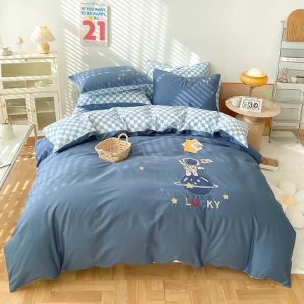 91家纺网 家纺一手货源 找家纺 （总）沐辰 2022新款全棉40支绣花太空人四件套