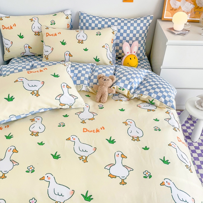 91家纺网 家纺一手货源 找家纺 安哆啦 2022春夏新款13372全棉单被套 呆萌鸭