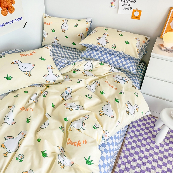 91家纺网 家纺一手货源 找家纺 安哆啦 2022春夏新款13372全棉单被套 呆萌鸭