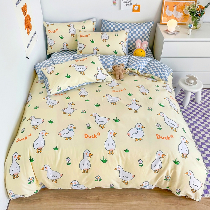 91家纺网 家纺一手货源 找家纺 安哆啦 2022春夏新款13372全棉单被套 呆萌鸭