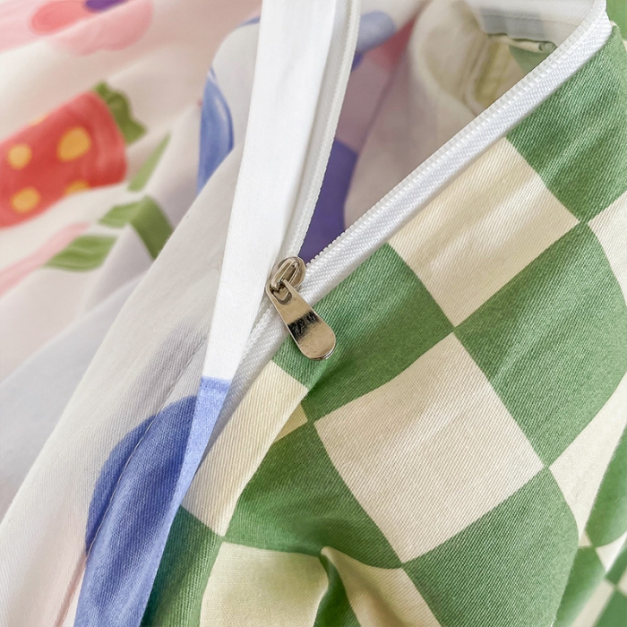 91家纺网 家纺一手货源 找家纺 安哆啦 2022春夏新款13372全棉单被套 花间徜徉